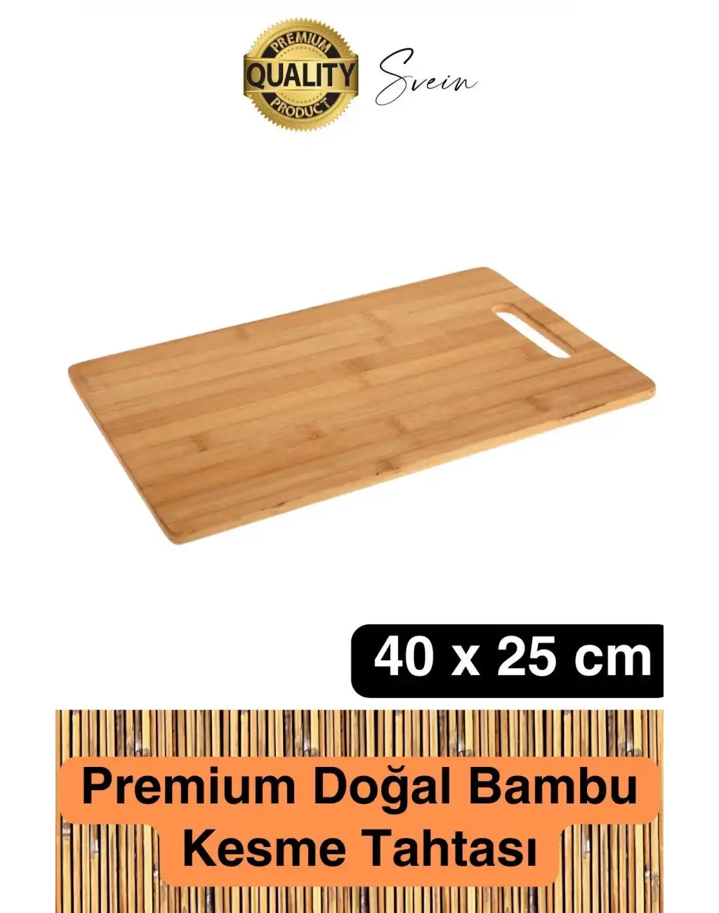 Bambu Kesme Doğrama Tahtası Ahşap Kesim Panosu Et Tavuk Balık Sebze Antibakteriyel Yıkanabilir