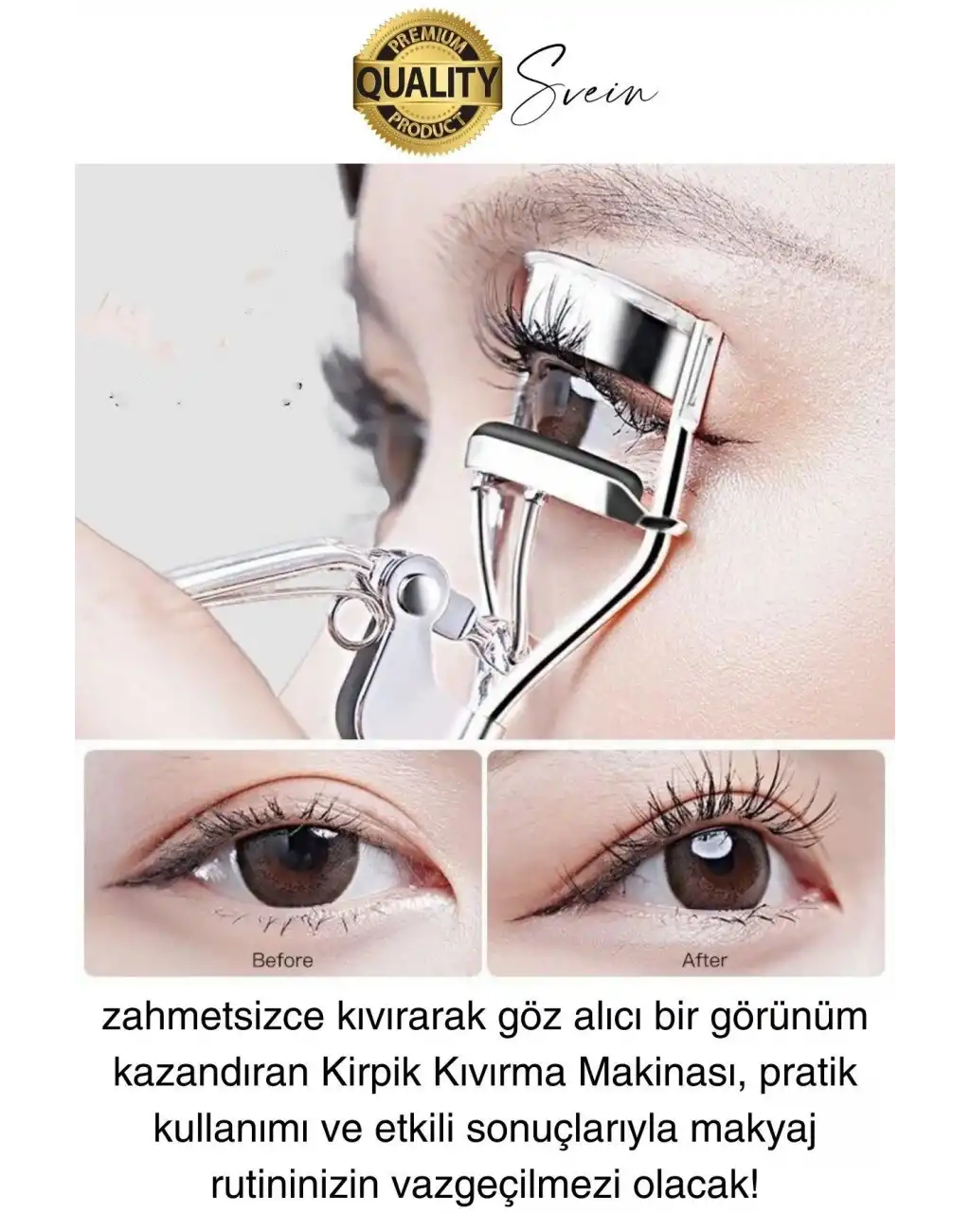 Premium Kirpik Kıvırma Makinesi Manuel Paslanmaz Çelik Şekillendirici Eyelash Curler Kıvırıcı