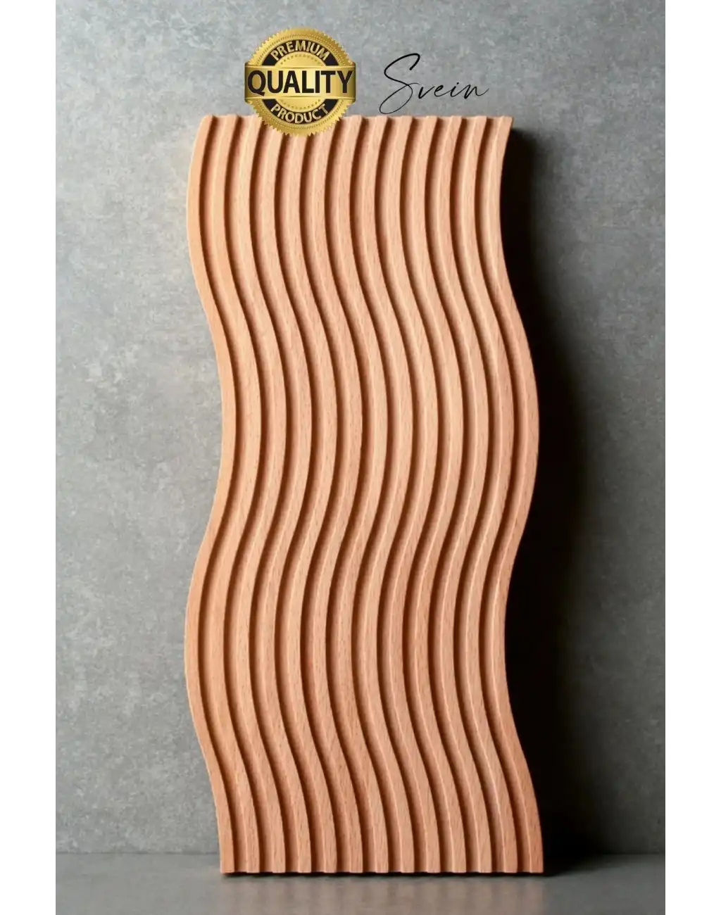 Premium Çok Amaçlı Diktörtgen Çift Taraflı Düz Dalgalı Oyuk Desenli Ahşap Bambu Sunum Tepsi 39x15 cm