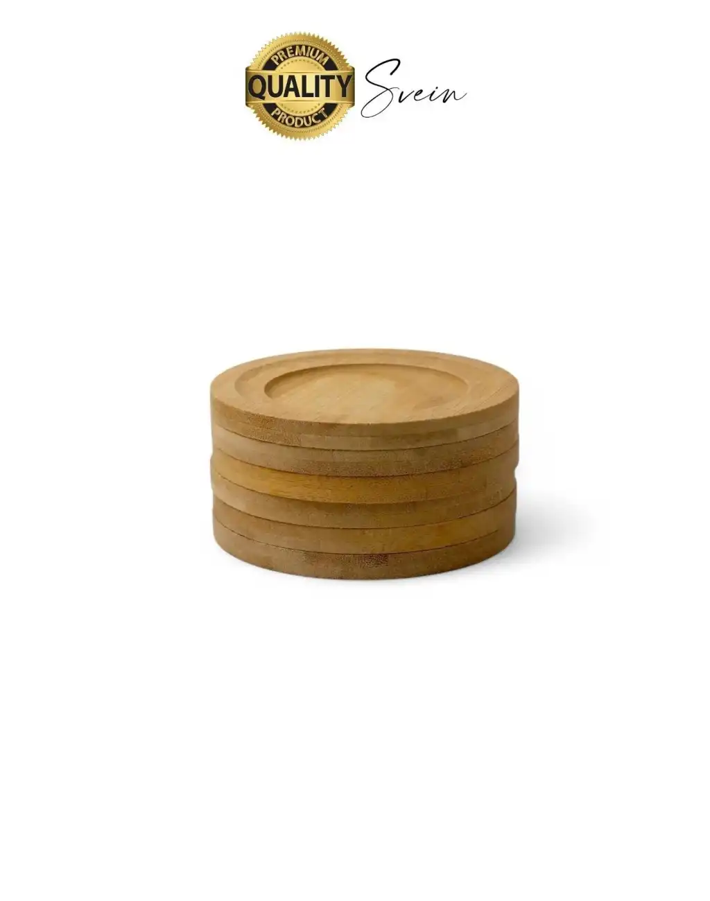 6lı Bambu Ahşap Çay Tabağı Altlığı Seti Kahve Yuvarlak Fincan Kupa Bardak Sunum Takımı Yıkanabilir