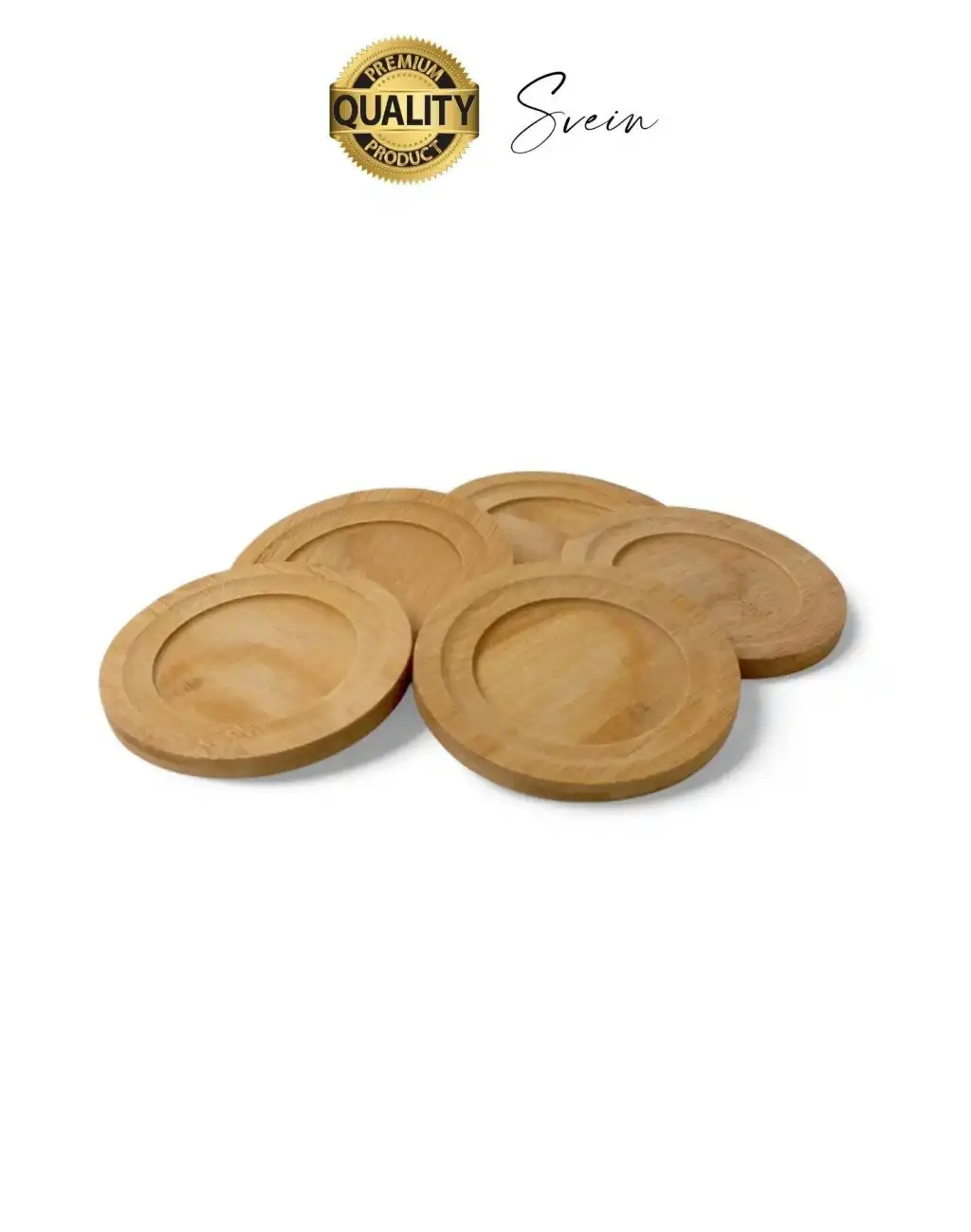 6lı Bambu Ahşap Çay Tabağı Altlığı Seti Kahve Yuvarlak Fincan Kupa Bardak Sunum Takımı Yıkanabilir