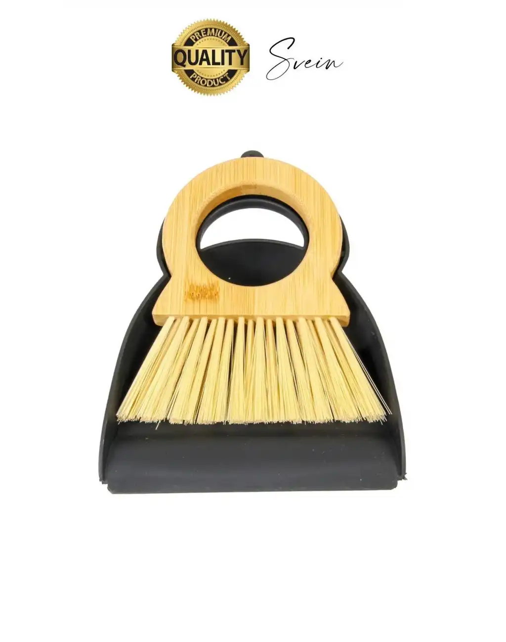 Yuvarlak Bambu Saplı Mini Süpürge Faraş Seti Masaüstü Süpürme Kürek Fırçalı Klavye Temizleme Küçük