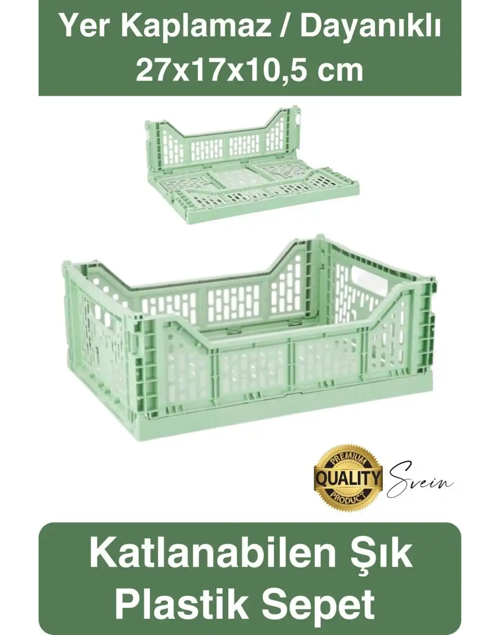 Çok Amaçlı Yer Kaplamayan Katlanabilir Renkli Kasa Sepet Sebze Meyve Eşya Saklama Organizer Kutu