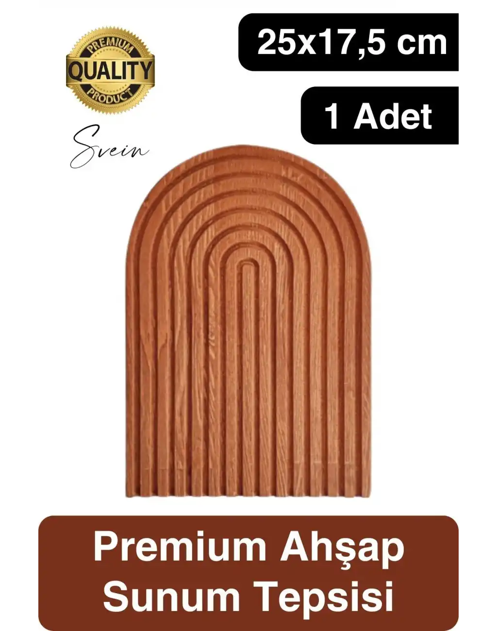 Dekoratif Ahşap Oymalı Kahverengi Gökkuşağı Çay Kahve Sunum Tepsisi Tabağı Doğal Şık Dekor Sunumluk