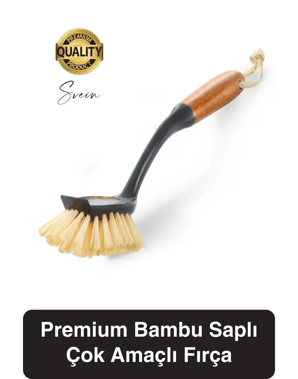 Premium Bambu Saplı Çok Amaçlı Fırça Sert Kıllı Bulaşık Kazıyıcı Tava Tencere Mutfak Lavabo Temizlik