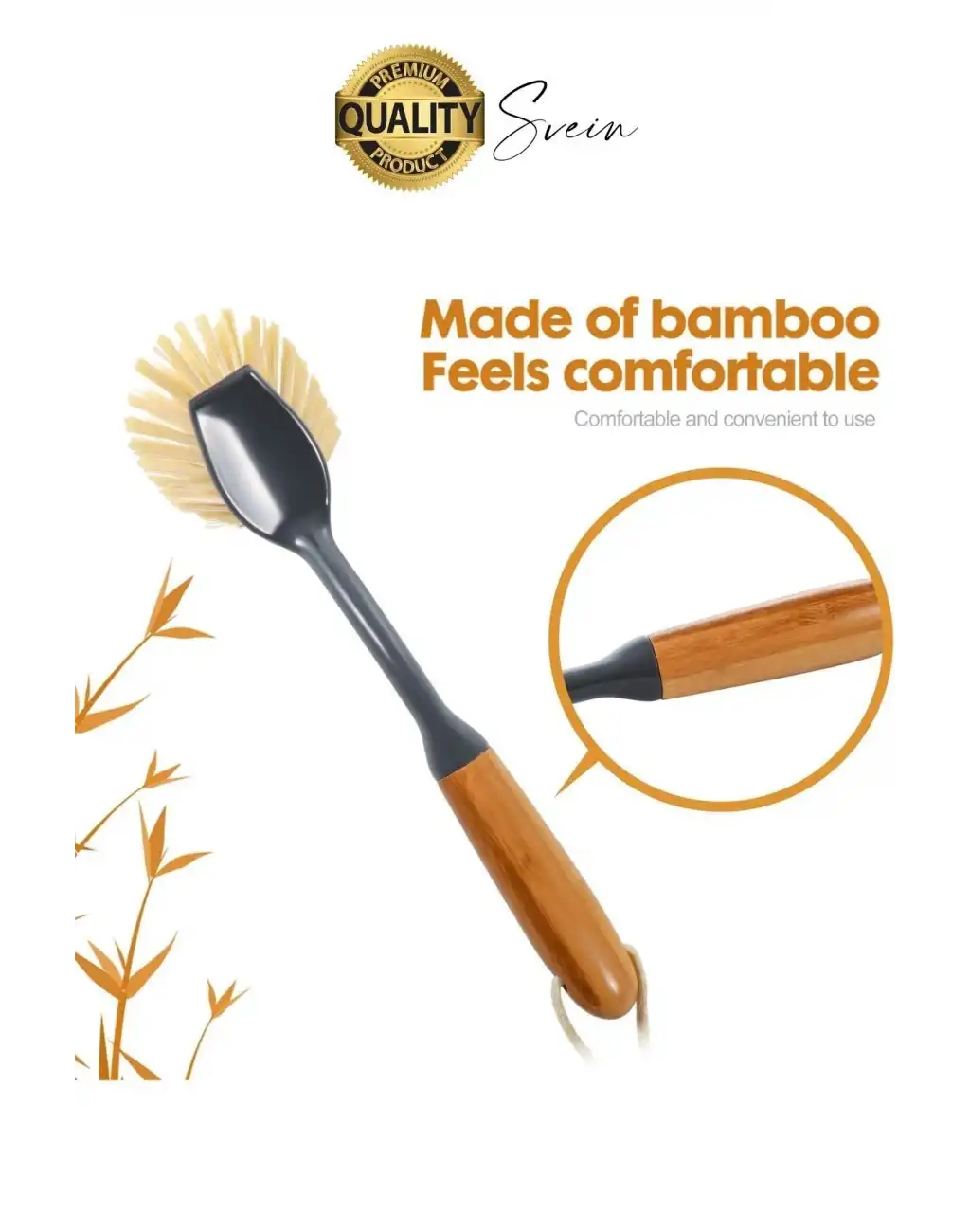 Premium Bambu Saplı Çok Amaçlı Fırça Sert Kıllı Bulaşık Kazıyıcı Tava Tencere Mutfak Lavabo Temizlik