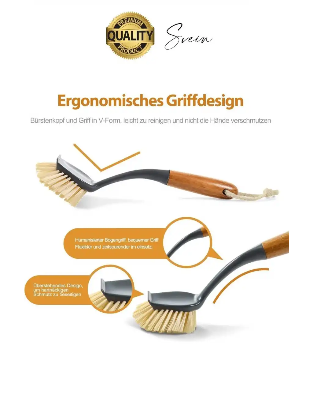 Premium Bambu Saplı Çok Amaçlı Fırça Sert Kıllı Bulaşık Kazıyıcı Tava Tencere Mutfak Lavabo Temizlik