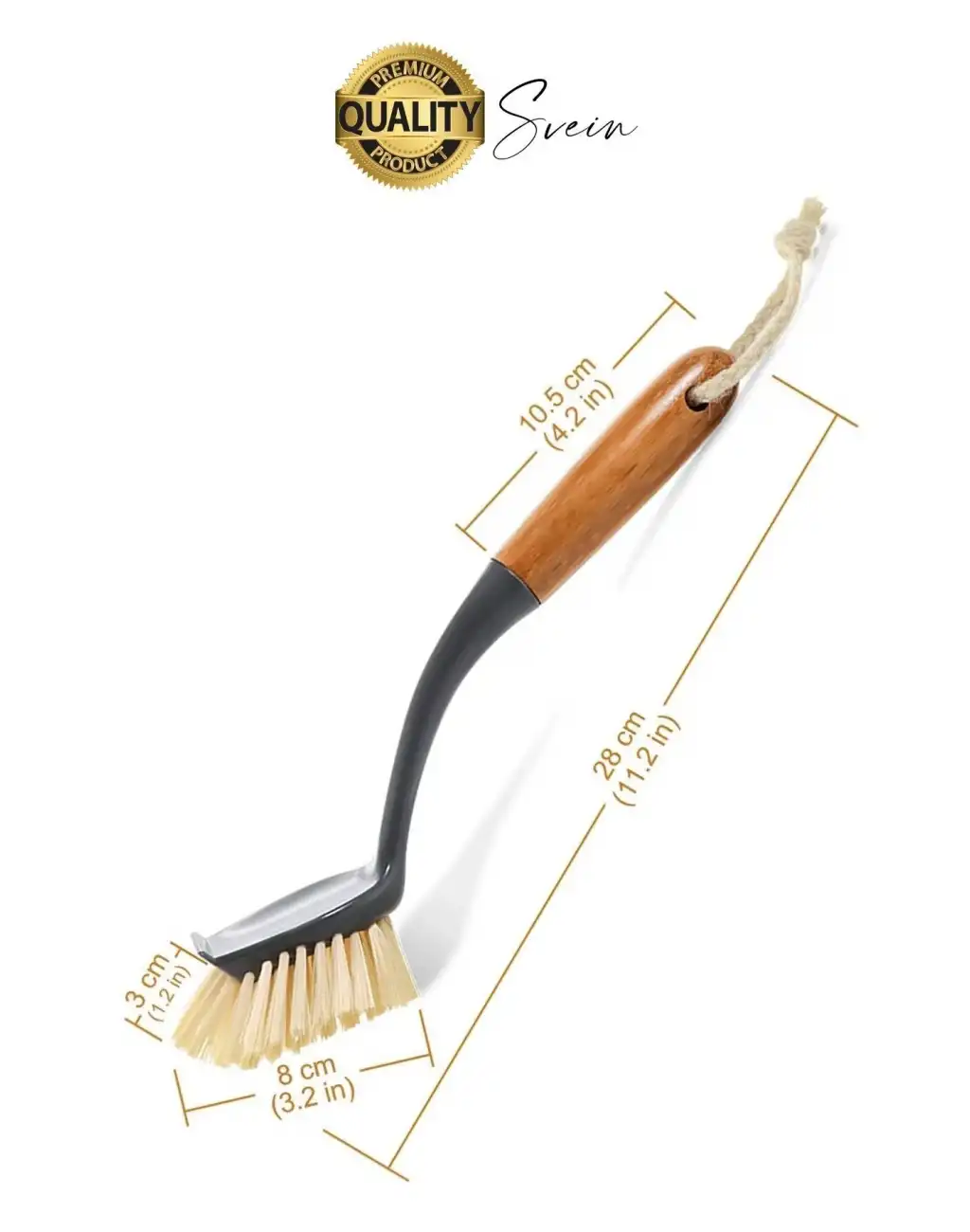 Premium Bambu Saplı Çok Amaçlı Fırça Sert Kıllı Bulaşık Kazıyıcı Tava Tencere Mutfak Lavabo Temizlik