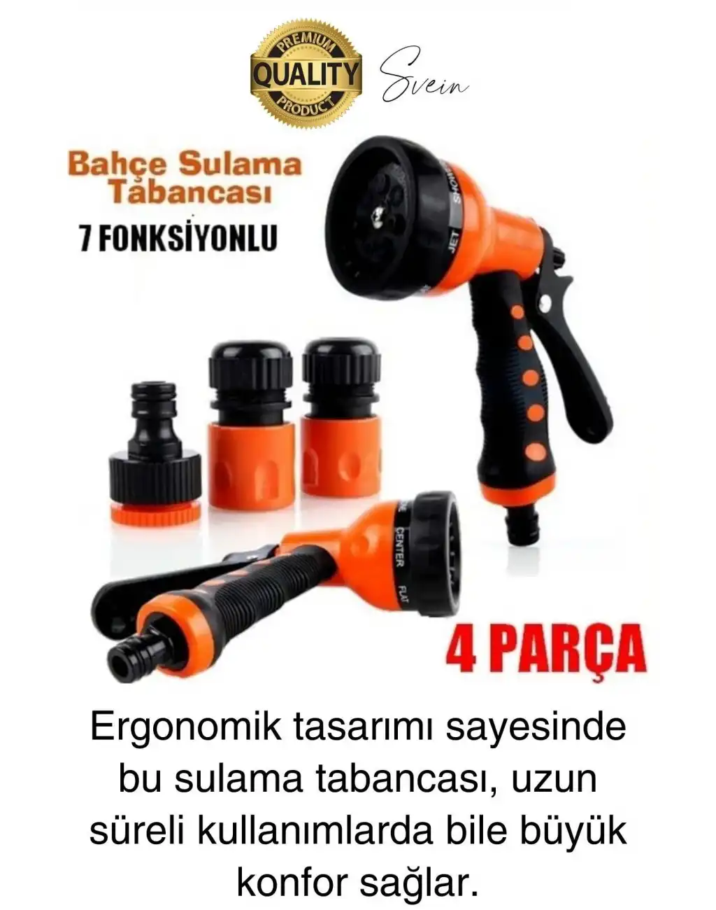 Yüksek Basınçlı 7 Fonksiyonlu Sulama Tabancası Seti Bağlantı Aparatı Araç Bahçe Sulama Yıkama
