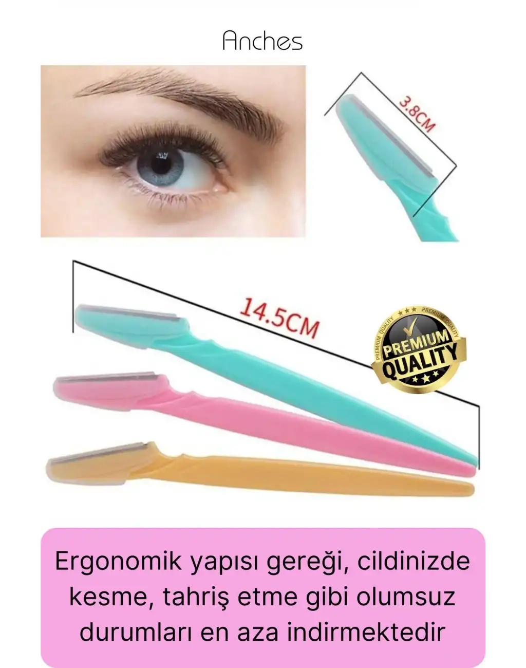 3lü Yüz Jileti Kaş Usturası Kadın Epilasyon Aleti Bakım Aparatı Epilatör Kaliteli Şekillendirme