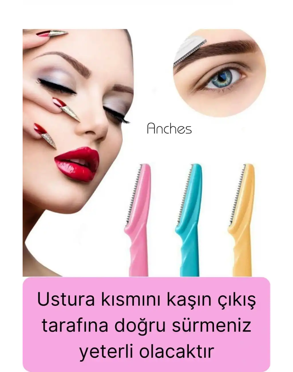 3lü Yüz Jileti Kaş Usturası Kadın Epilasyon Aleti Bakım Aparatı Epilatör Kaliteli Şekillendirme