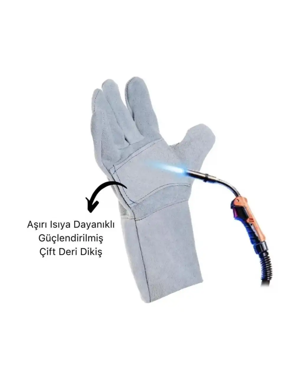 Özel Üretim Uzun Boy Isıya Dayanıklı Rahat Yangın İçin Kaynakçı Yanmaz Çok Amaçlı Bahçe Deri Eldiven