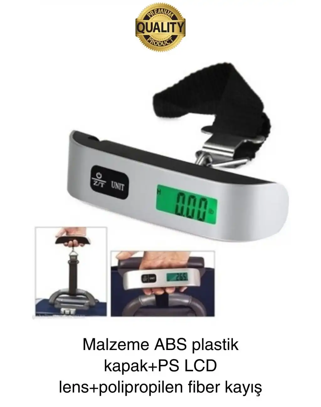 Taşınabilir Dijital Ekranlı Pilli El Kantarı Hassas Terazi Seyahat Yolculuk Bavul Çanta Tartı 50 Kg