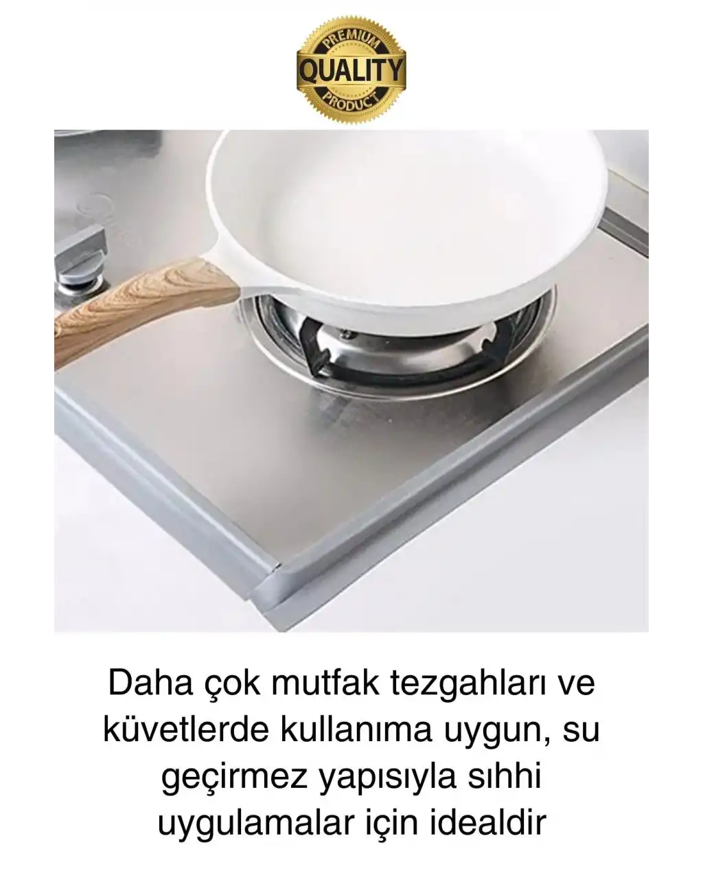 Premium Gri Ocak Tezgah Kenarı Banyo Mutfak Sızdırmaz Bant Su Geçirmez Küfe Dayanıklı 3,2 mt 1 Adet