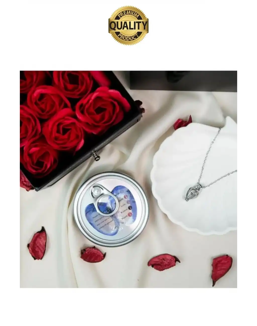 14 Şubat Özel Gün Sevgiliye Kutulu İnci Kolye Seti Arkadaşa Anneye Hediye Gül İstiridye Seti Tasarım