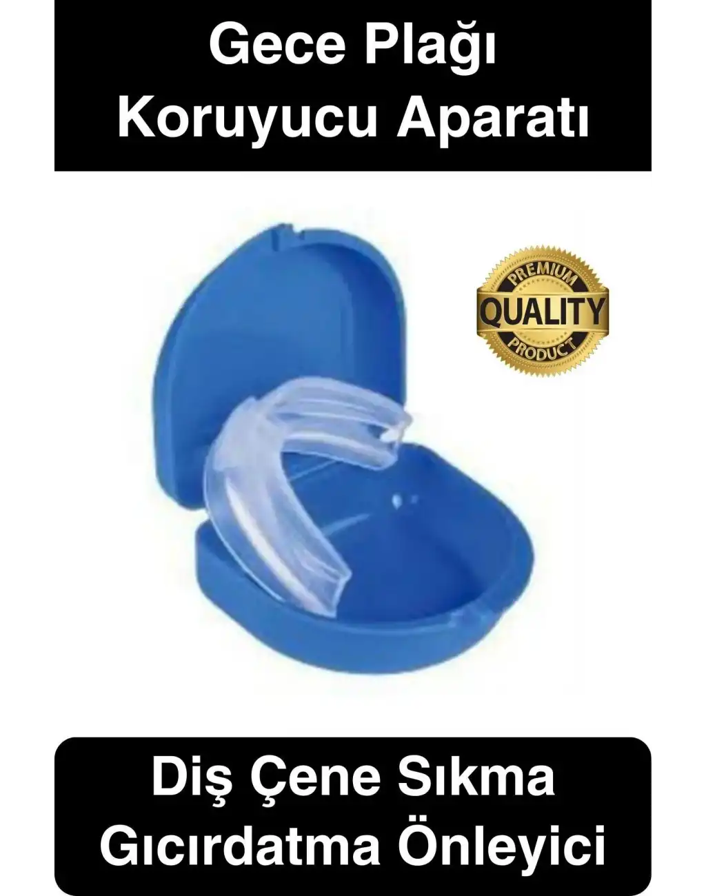 Premium Diş Gıcırdatma Sıkma Önleyici Gece Plağı Koruyucu Termoform Aparatı Dişlik Bruksizm Kutulu