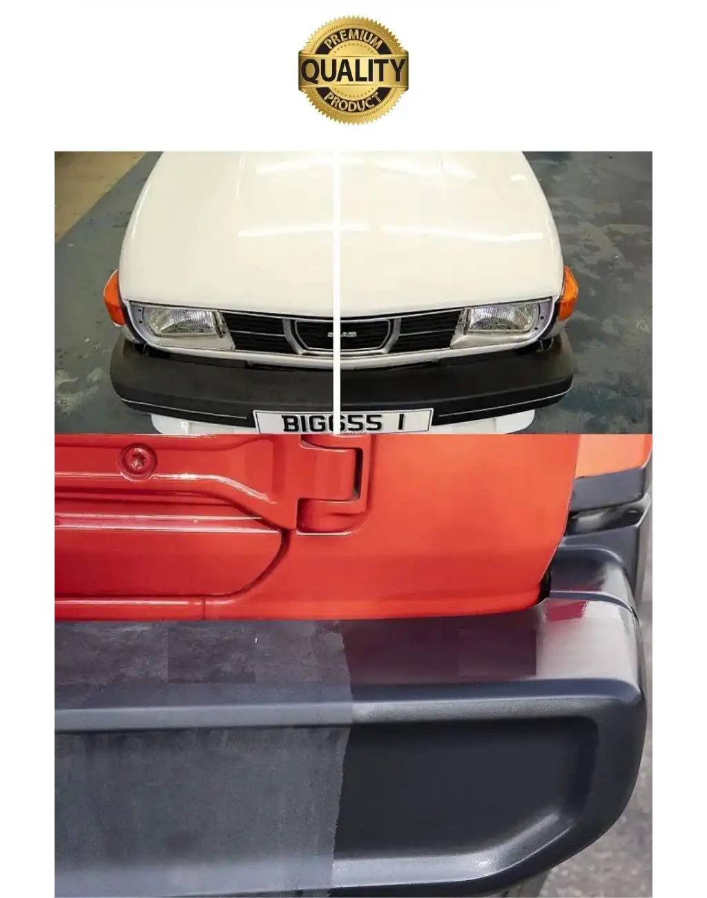 Premium Araç Dış Plastik Aksam Siyah Tampon Boyası Parlak Onarım Dodik Temizlik Sünger Hediye 75 ml