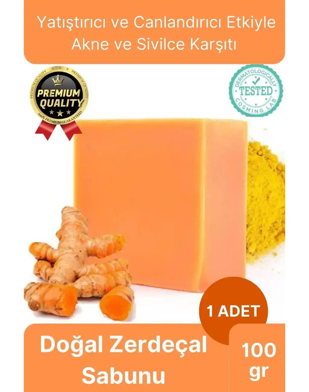 Doğal İçerik Onarıcı Ve Leke Karşıtı El Yüz Saç Vücut Canlandıran Besleyen Zerdeçal Özlü Sabun