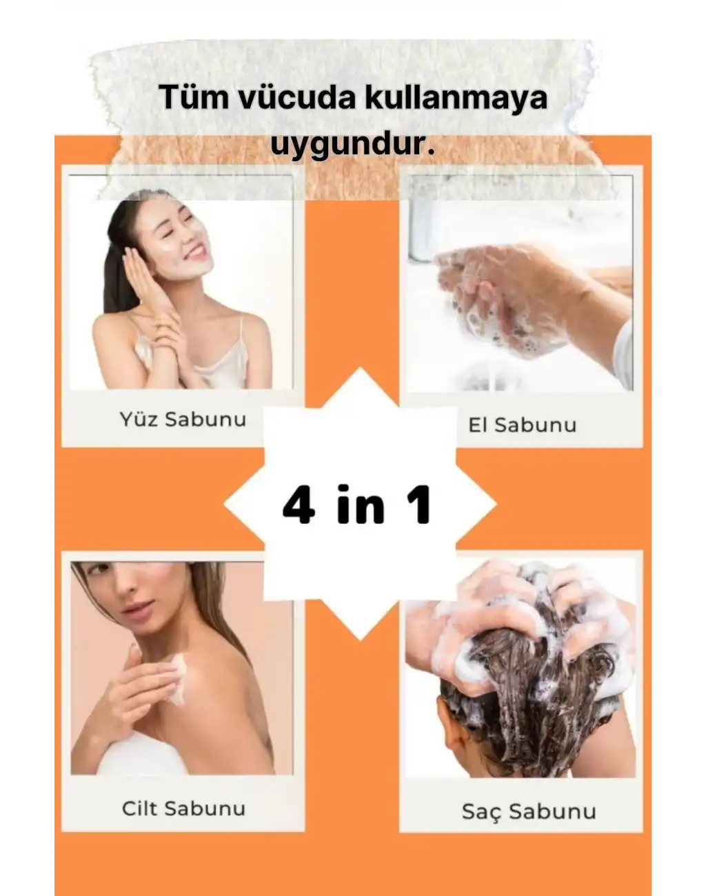 Doğal İçerik Onarıcı Ve Leke Karşıtı El Yüz Saç Vücut Canlandıran Besleyen Zerdeçal Özlü Sabun