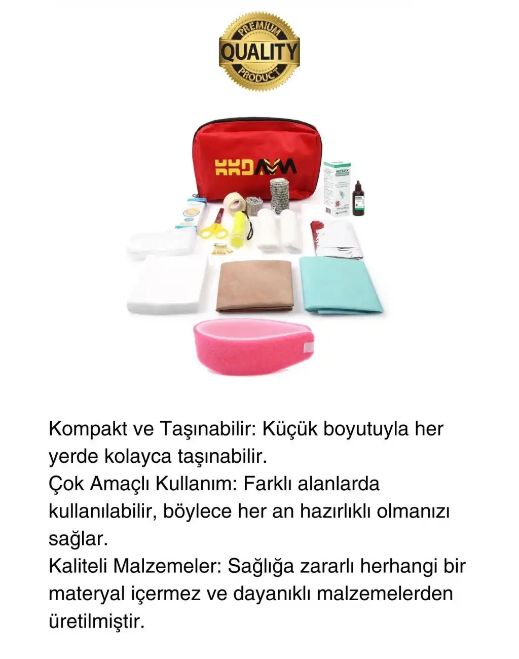 İş Yeri Okul Ev Araç Motosiklet İlk Yardım Seti Çantalı Acil Müdahale Kiti Ecza Dolabı Medikal