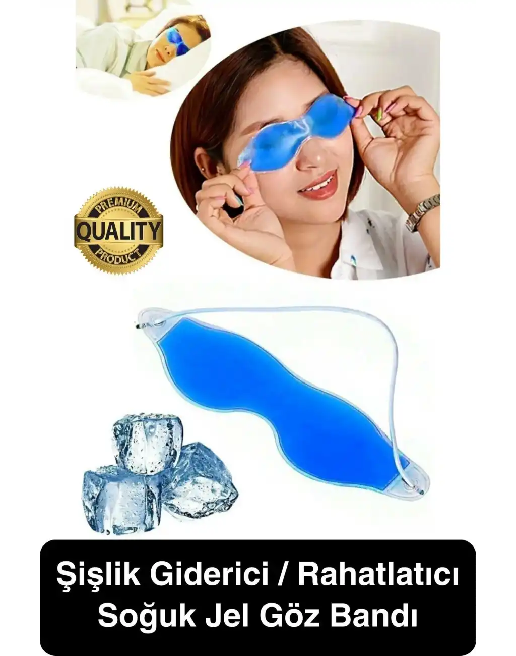 Göz Bandı Buz Jeli Yüz Termojel Maskesi Gözaltı Torbası Şişlik Giderici Soğuk Kompres Rahat Uyku