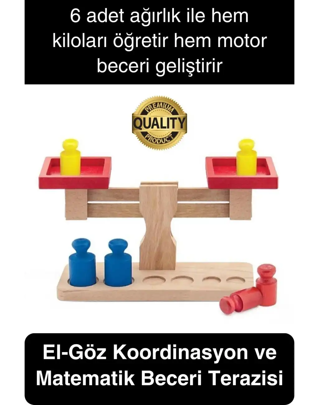 Premium Ahşap Eğitici Öğretici Motor Beceri ve Zeka Geliştiren Çocuk Oyunu Oyuncak Seti Terazi