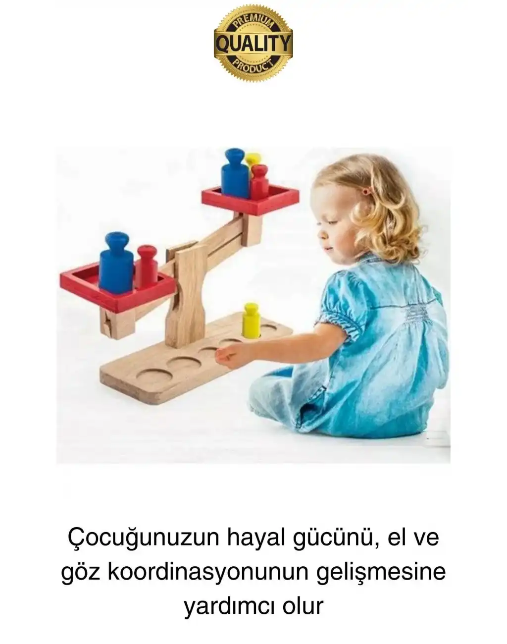 Premium Ahşap Eğitici Öğretici Motor Beceri ve Zeka Geliştiren Çocuk Oyunu Oyuncak Seti Terazi