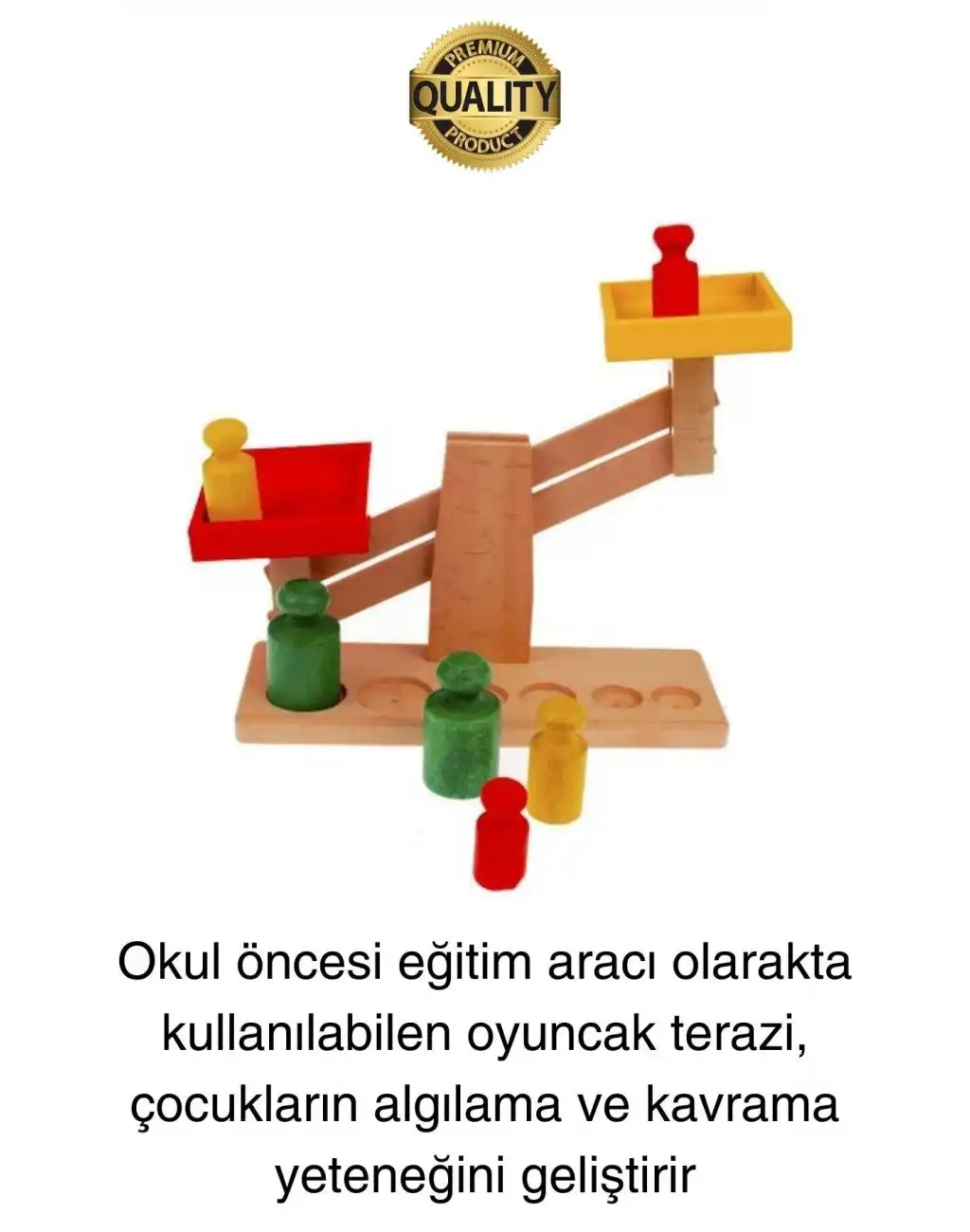 Premium Ahşap Eğitici Öğretici Motor Beceri ve Zeka Geliştiren Çocuk Oyunu Oyuncak Seti Terazi