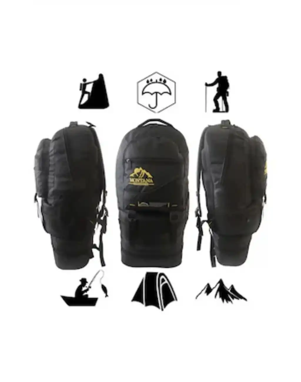 65 Lt Ortopedik Dayanıklı Büyük Boy Çok Gözlü Su Geçirmez Körüklü Kamp Trekking Outdoor Sırt Çantası