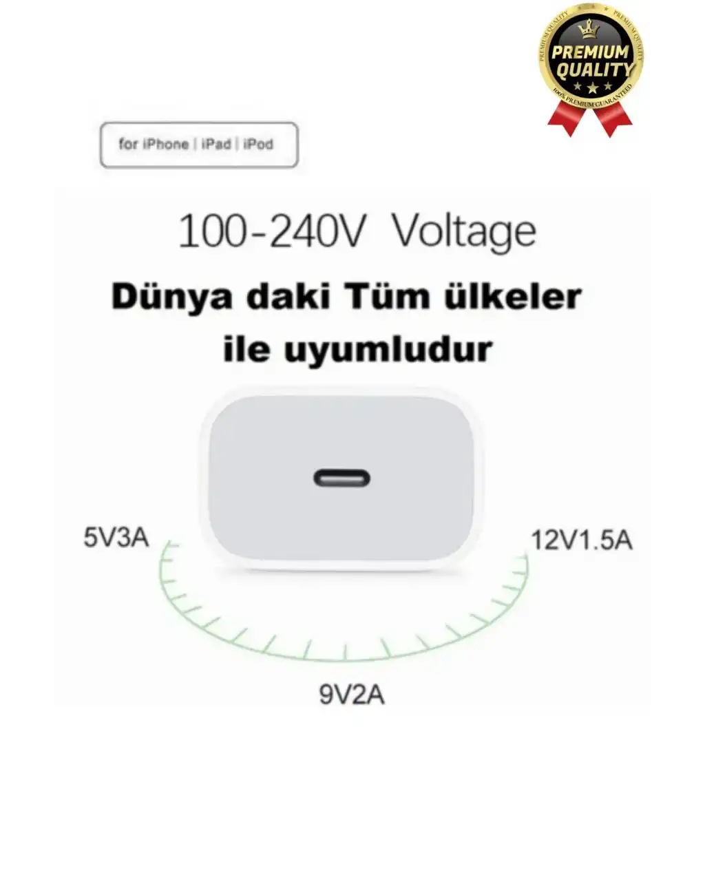 İphone Uyumlu Type-c Kablo 20w Hızlı Şarj Adaptörü Yeni Serilere Uygun 7 8 X 11 12 13 14 15 Plus Pro