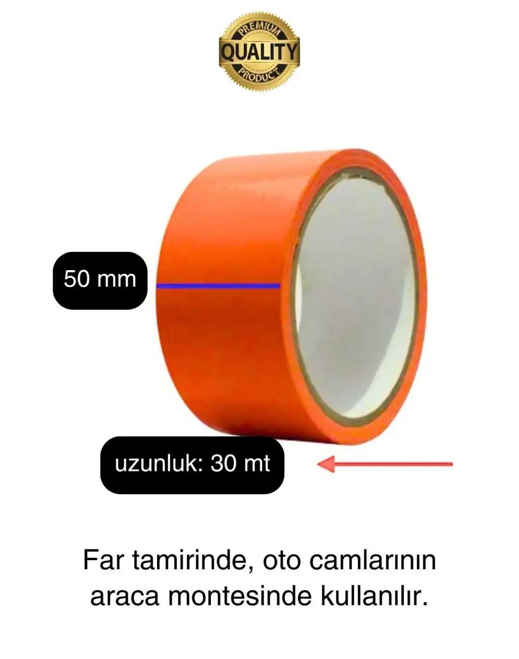 3 Adet İz Bırakmaz 50mmx 30mt Araba Montaj Bandı Oto Araç Sabitleme Bant Ekstra Güçlü Suya Dayanıklı