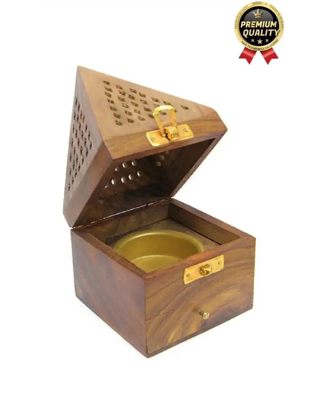 Özel Tasarım Dekoratif Hediyelik Piramit Şekli El Yapımı Ahşap Kutulu Tütsü Yakma Konisi