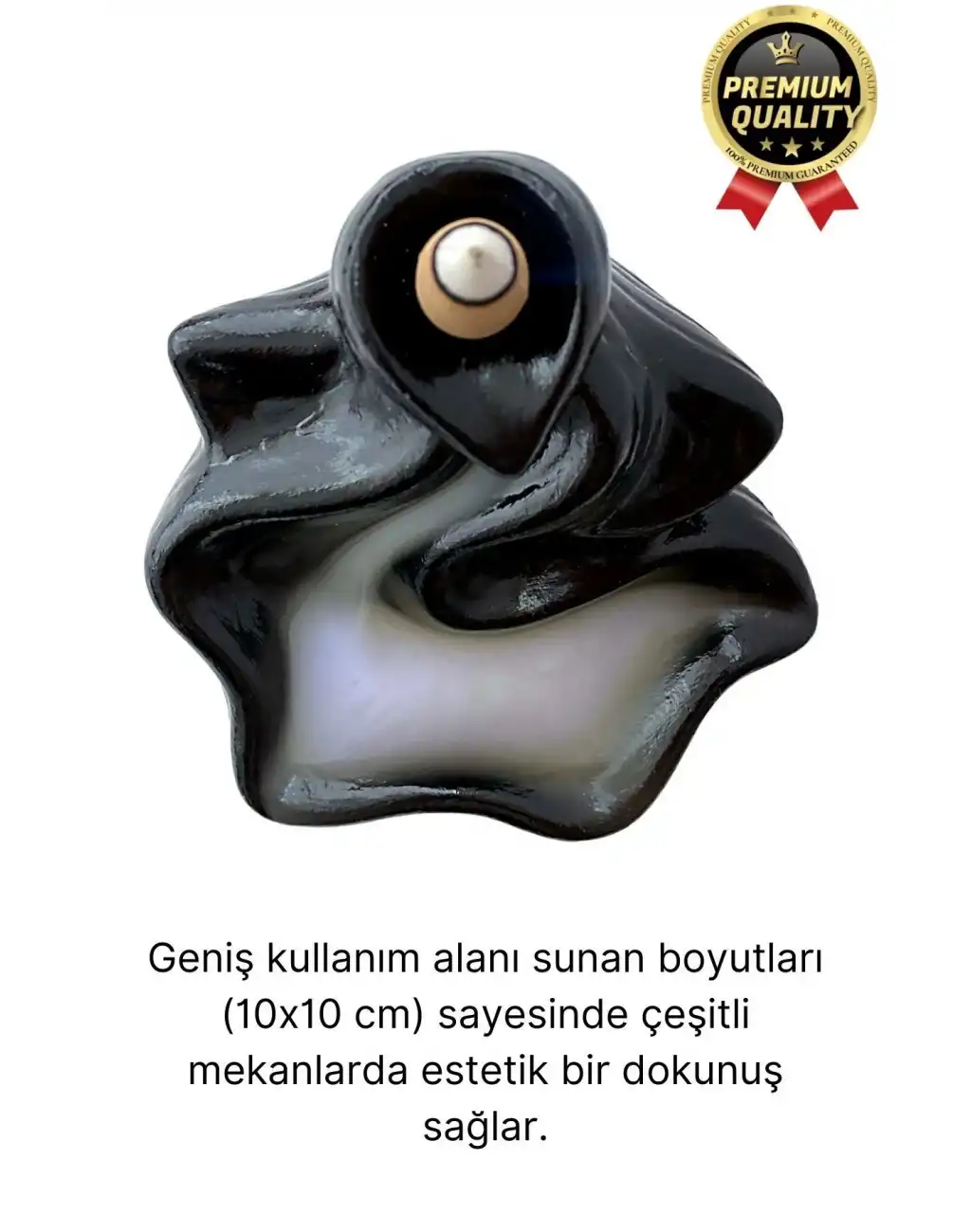 Özel Tasarım Seramik Siyah Geri Akış Şelale Tütsülük Buhardanlık Dekoratif El Yapımı Hediyelik Biblo