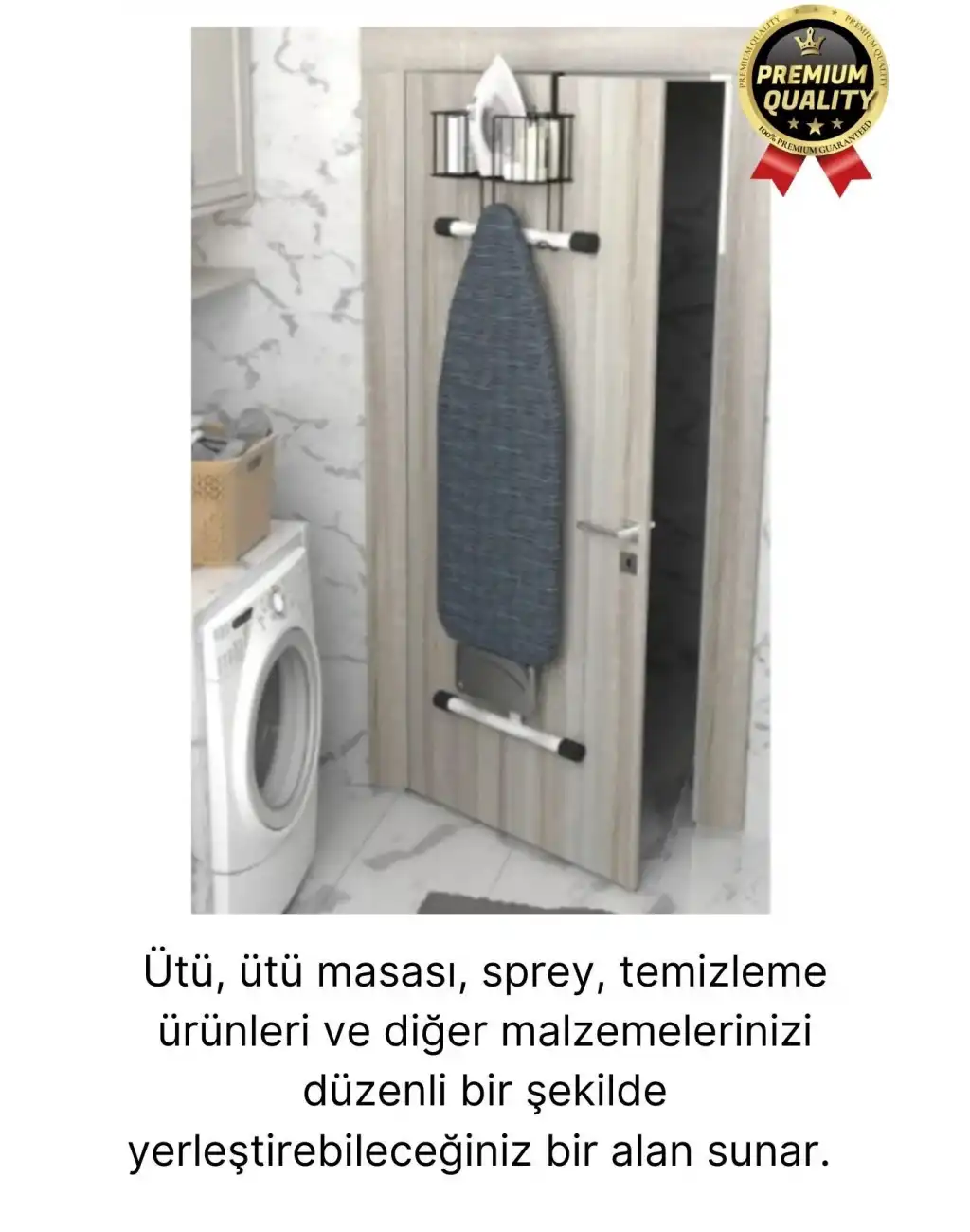 Çok Amaçlı Kapı Arkası Alan Tasarrufu Sağlayan Dayanıklı Kolay Montajlı Ütü Masası Asma Aparatı