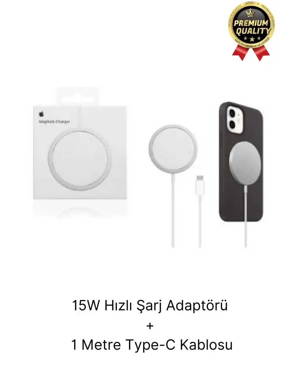 Modern Kablosuz Mıktanıslı Wireless iPhone 11 12 13 14 15 Süper Hızlı 15W Magsafe Şarj Aleti