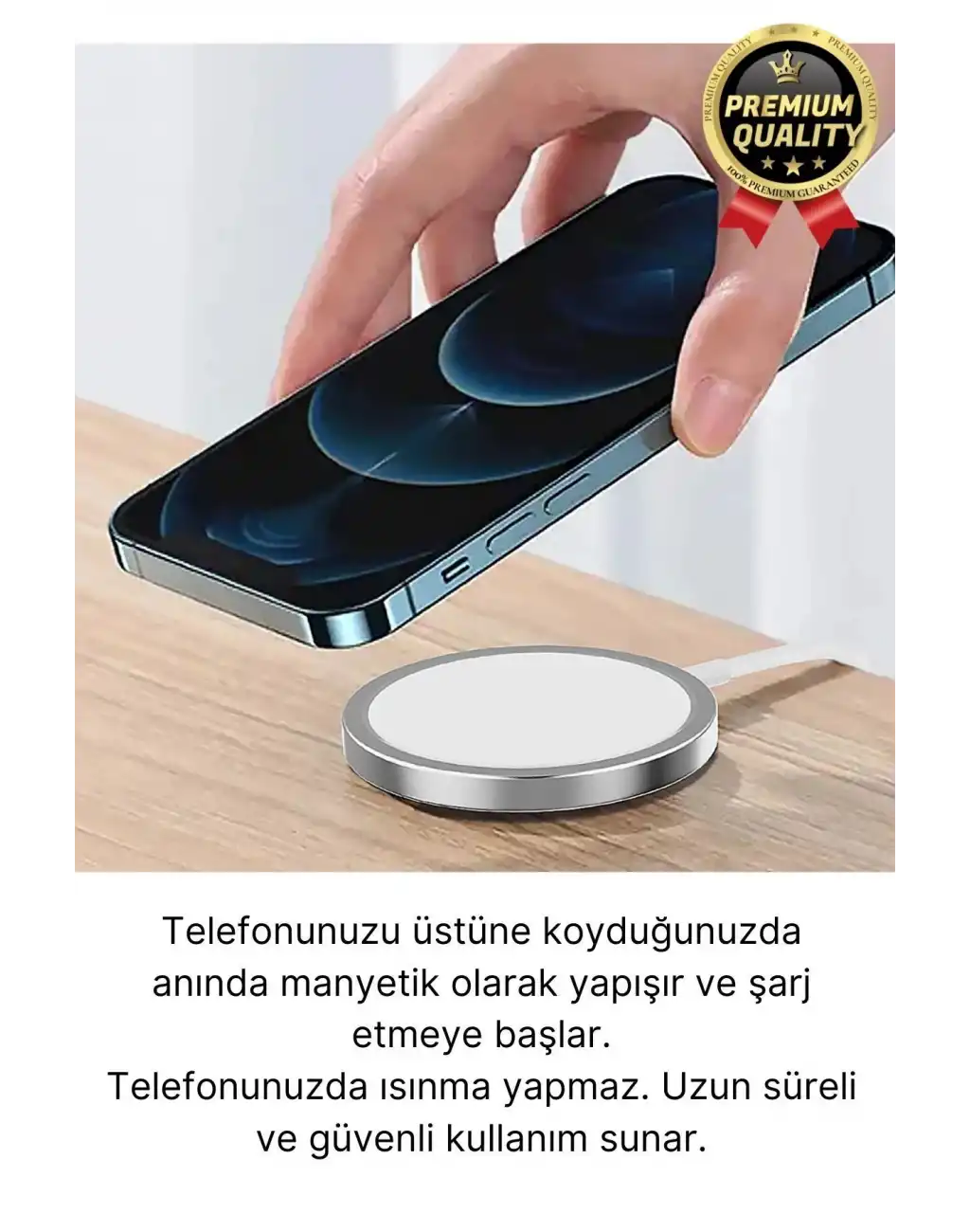 Modern Kablosuz Mıktanıslı Wireless iPhone 11 12 13 14 15 Süper Hızlı 15W Magsafe Şarj Aleti