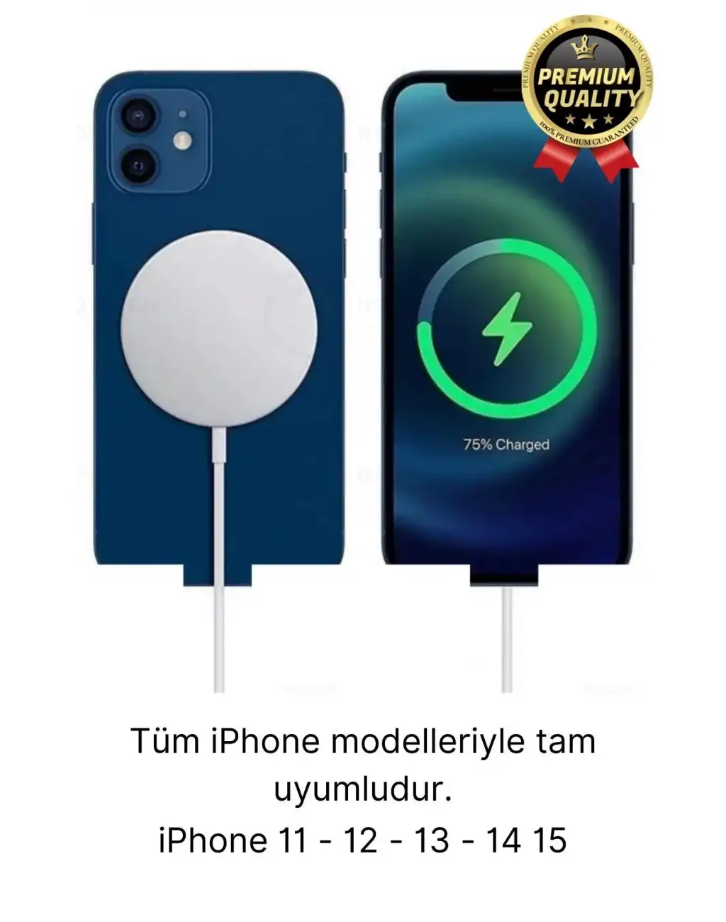 Modern Kablosuz Mıktanıslı Wireless iPhone 11 12 13 14 15 Süper Hızlı 15W Magsafe Şarj Aleti