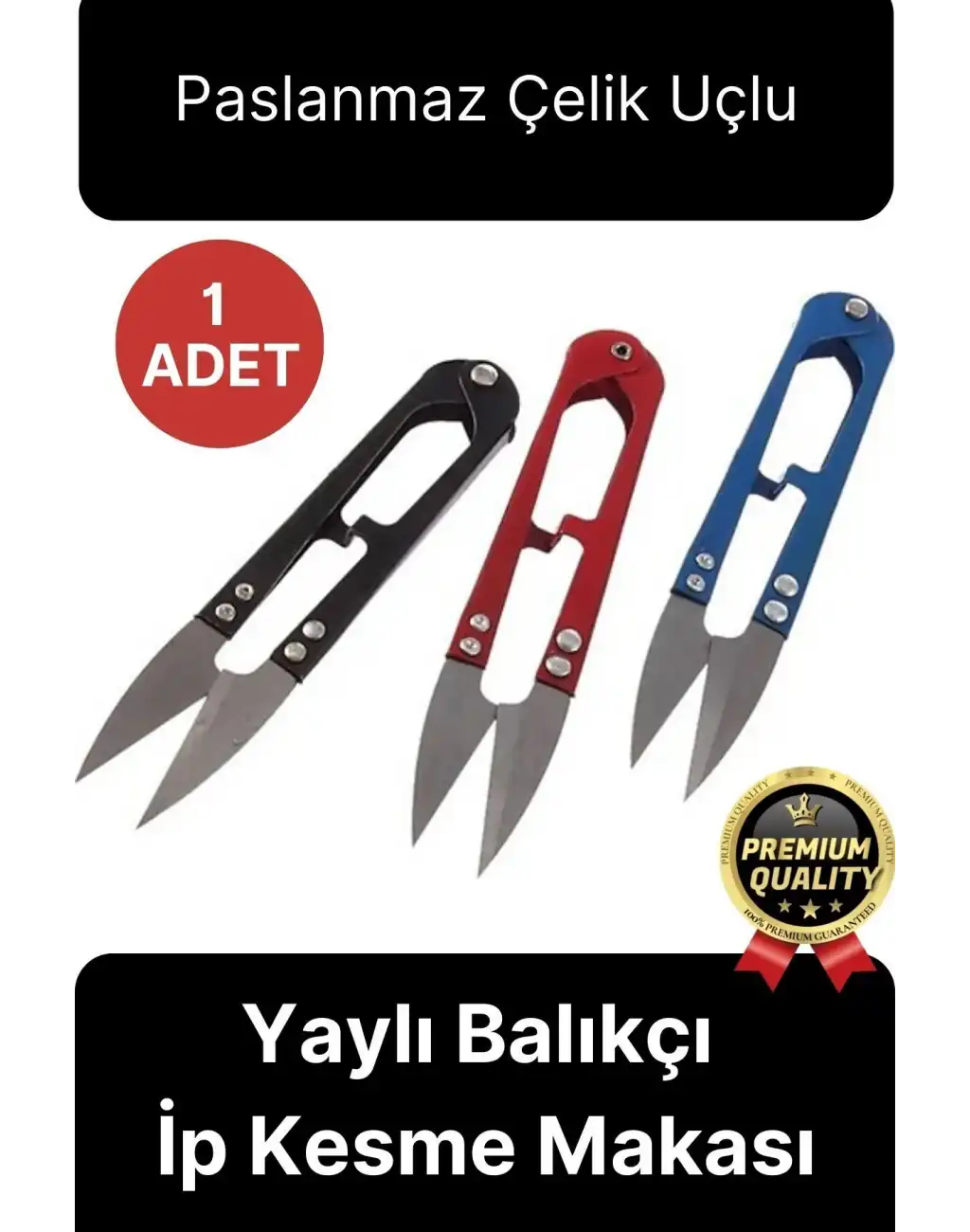 Profesyonel Paslanmaz Çelik Uçlu Yaylı Çok Amaçlı Kamp Doğa Balık Pratik Balıkçı İp Kesme Makası