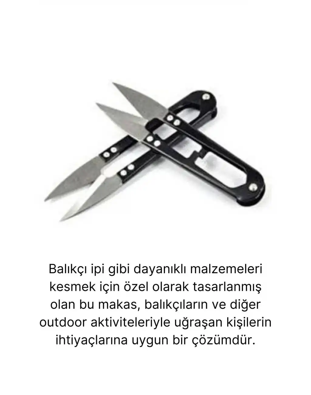 Profesyonel Paslanmaz Çelik Uçlu Yaylı Çok Amaçlı Kamp Doğa Balık Pratik Balıkçı İp Kesme Makası