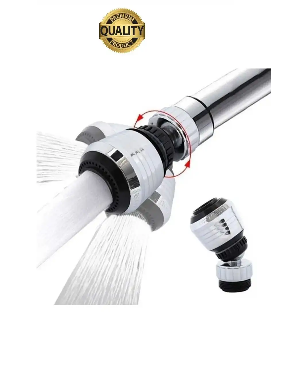 Premium 2 Modlu 360° Dönebilen Perlatör Başlığı Mutfak Lavabo Su Tasarrufu Musluk Ucu Şık Tasarım