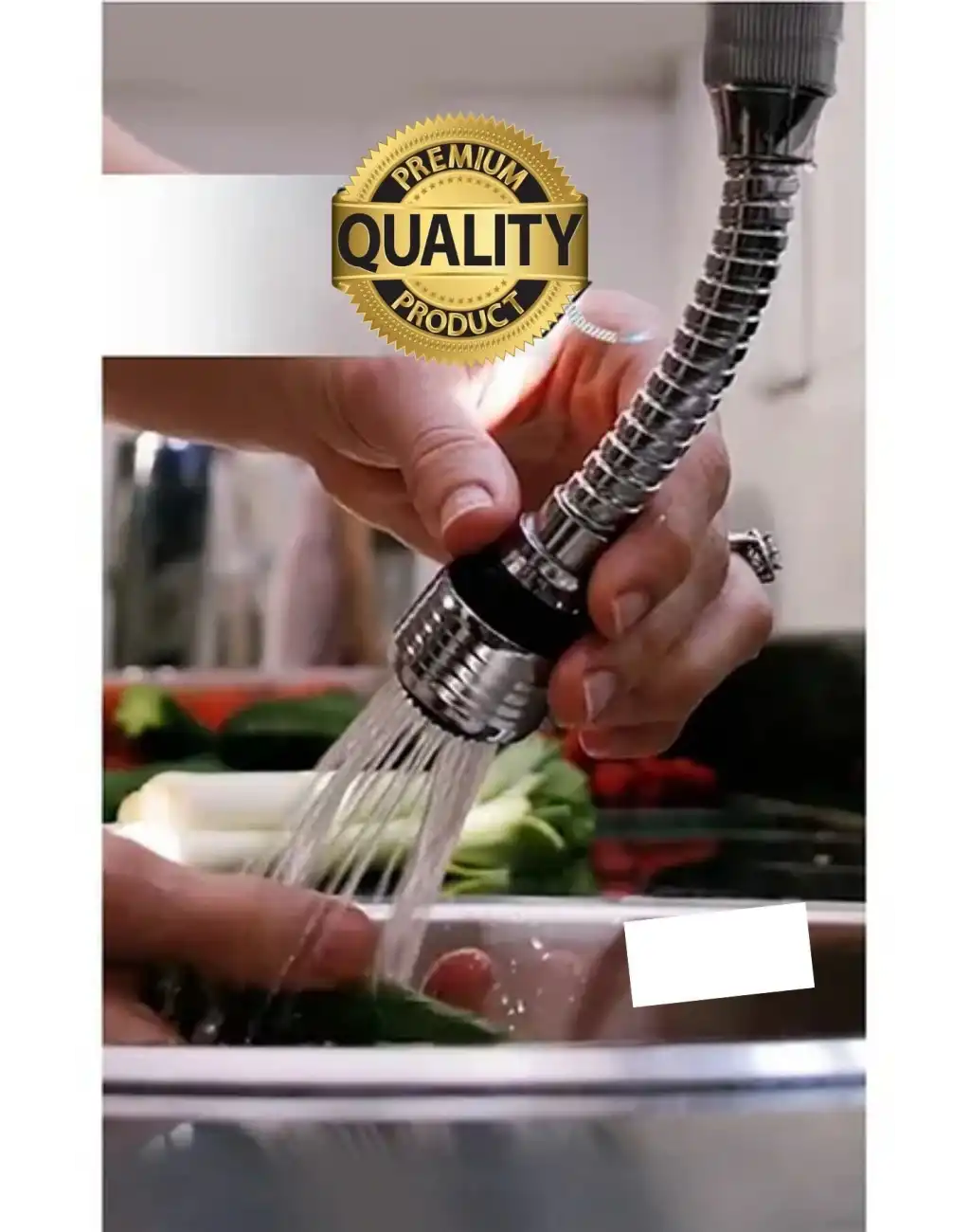 Premium 2 Modlu Hortumlu 360° Dönebilen Perlatör Başlık Mutfak Lavabo Tasarruflu Musluk Ucu Tasarım