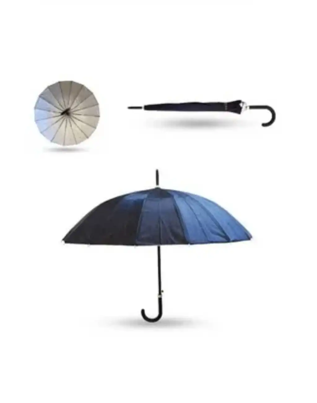 Ekstra Dayanıklı Rüzgara ve Yağmura Karşı Korumalı Siyah Fiber 12 Telli Bronz Gövde Şemsiye 55cm