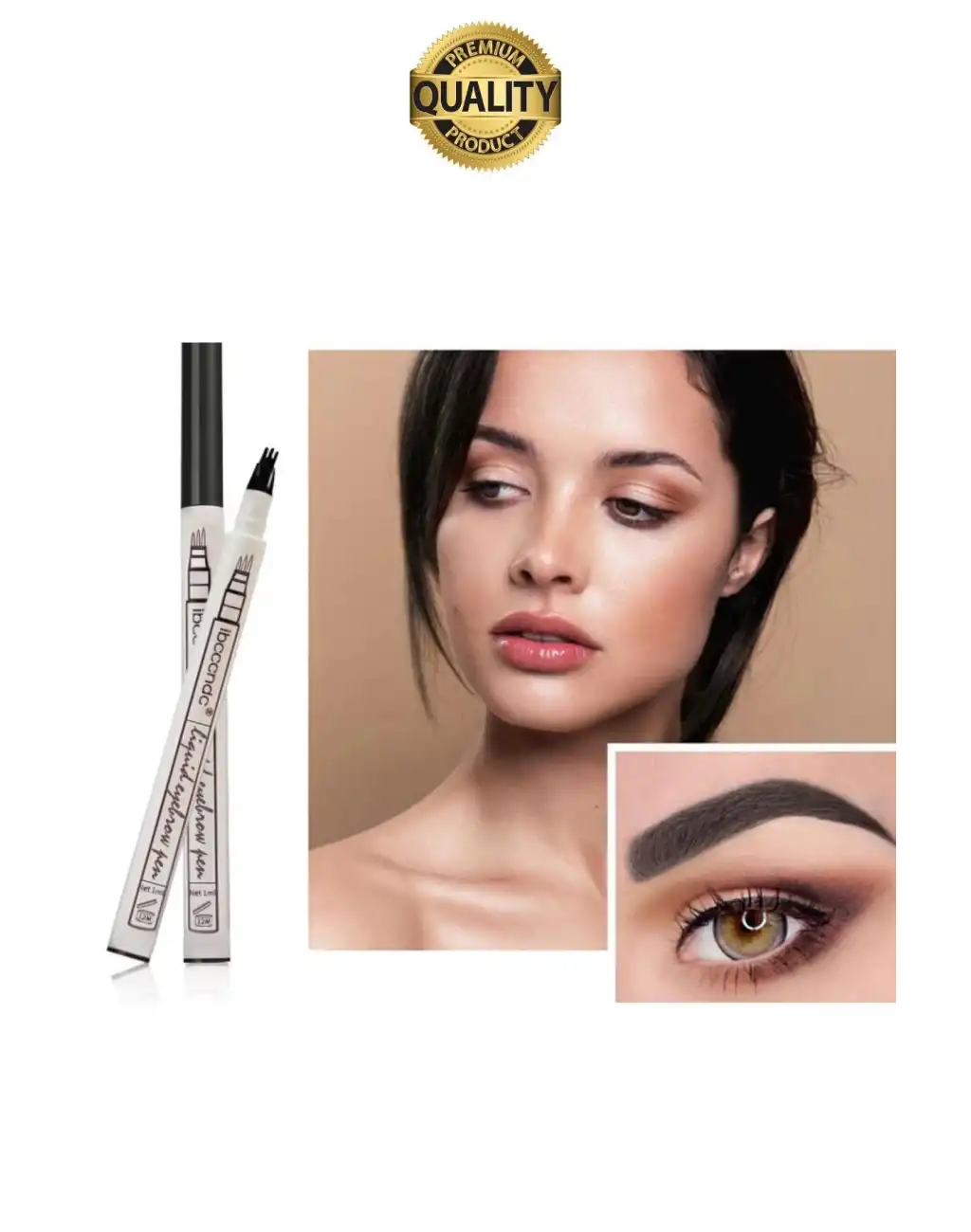 Premium Suya Dayanıklı Kalıcılığı Yüksek Kaş Rimeli Boyası 4 Mikro Uç Şekil Verme Makyaj Kalemi