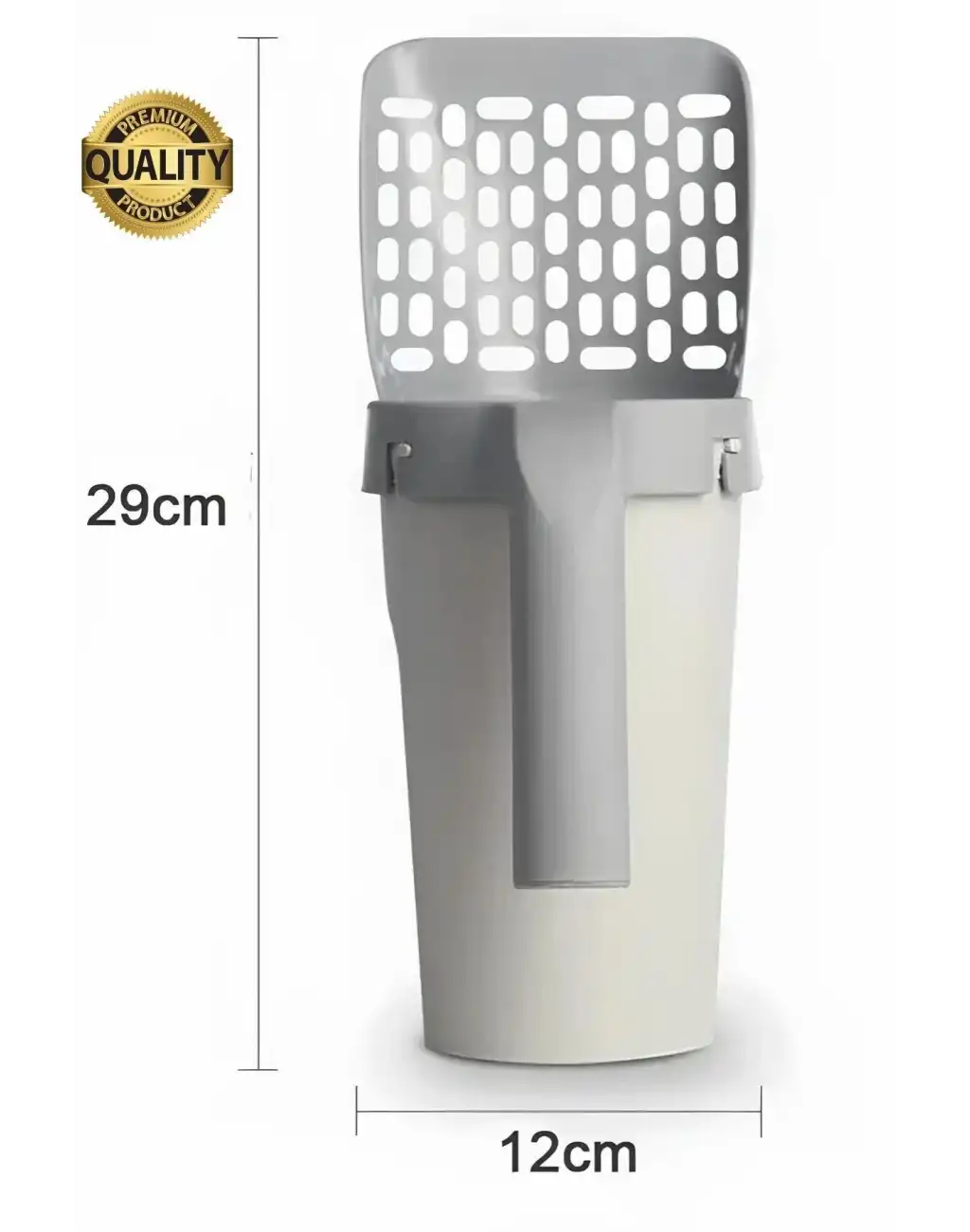 Yeni Nesil Premium Kedi Kumu Temizleme Küreği Elekli Hazneli Kaka Poşeti Hediyeli Büyük Boy Pratik