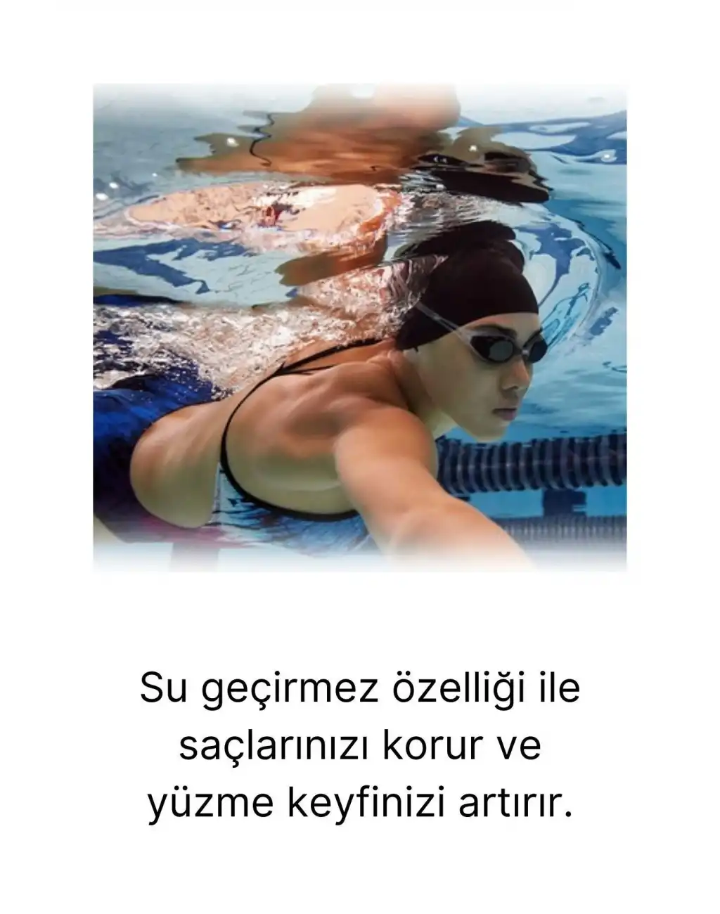 Özel Üretim Silikon Su Geçirmez Kaymaz Yüzücü Deniz ve Havuz Elastik Yüzme Şapkası Bonesi 2li Set