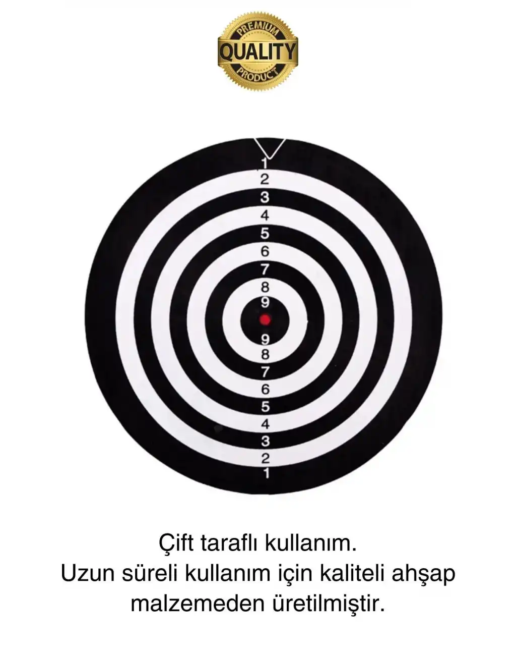 Premium 44 cm Dart Tahtası Seti Metal Uçlu 6 Ok Parti Eğlence Cafe Hediye Hobi Oyun Aktivite Her Yaş
