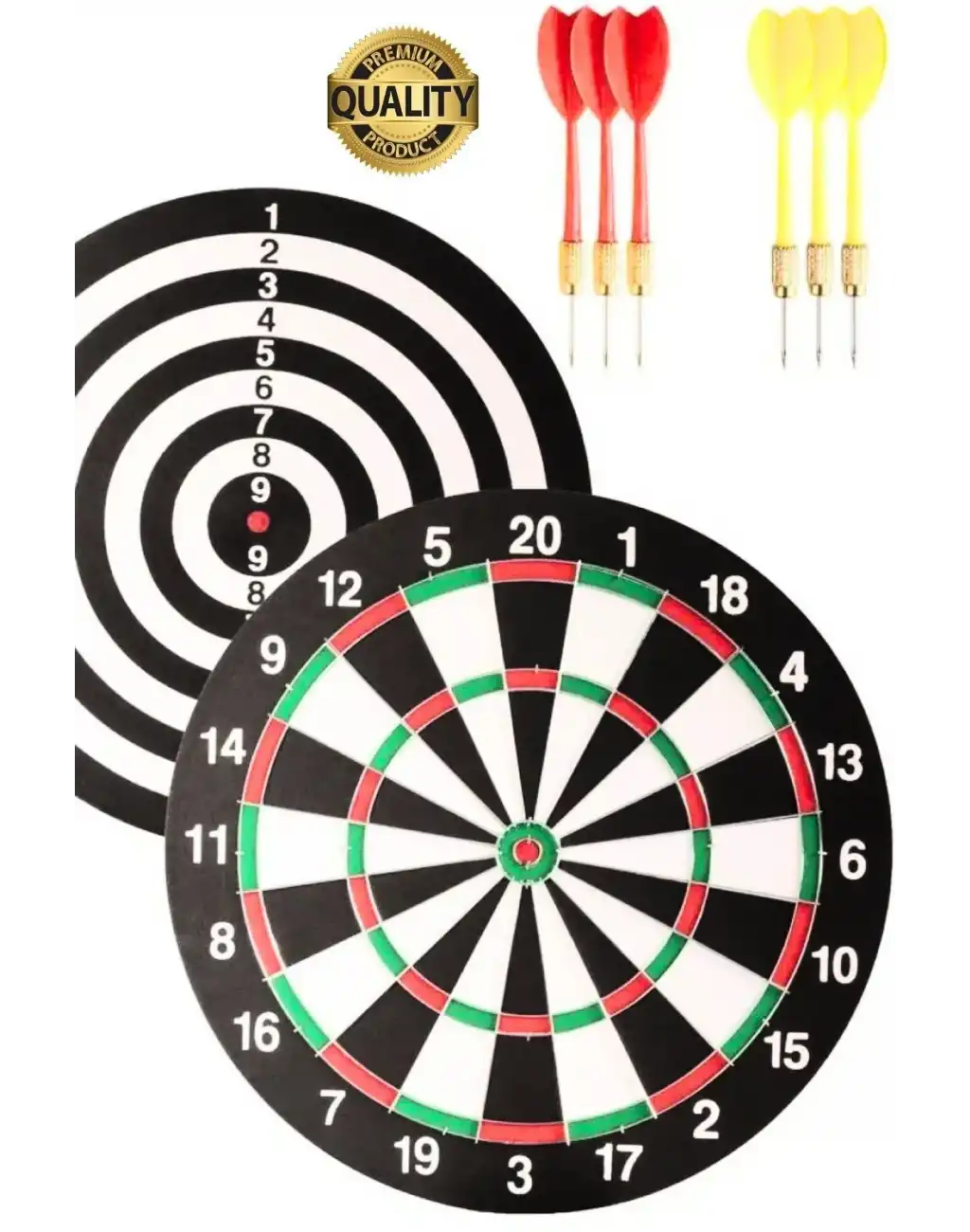 Premium 44 cm Dart Tahtası Seti Metal Uçlu 6 Ok Parti Eğlence Cafe Hediye Hobi Oyun Aktivite Her Yaş