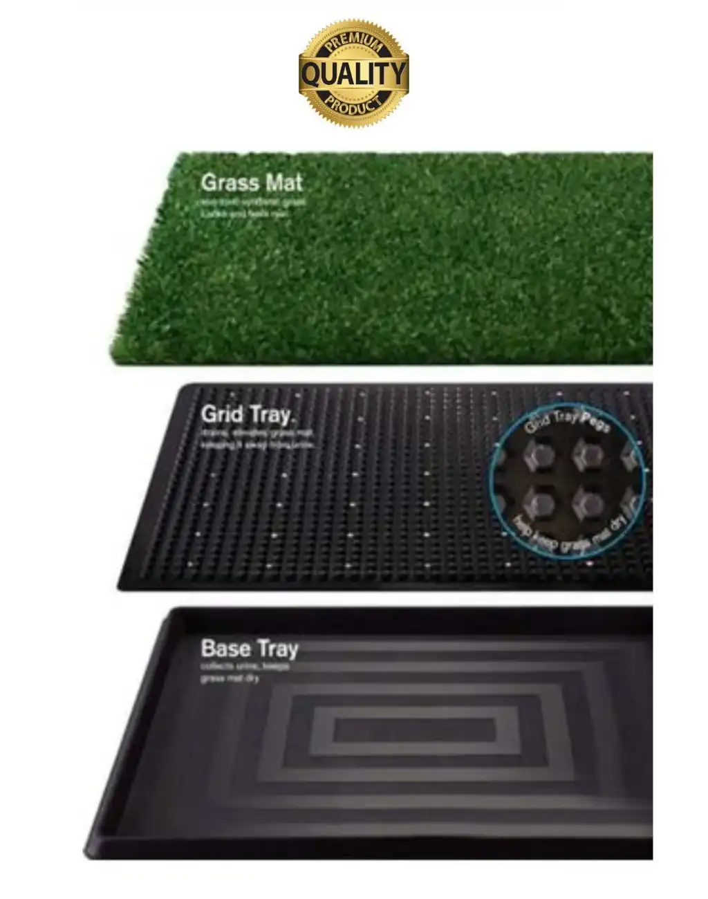 Özel Üretim 3 Katlı Evcil Hayvan Tuvalet Eğitim Halısı Yavru Köpek Yapay Çim Pet Park Temizlenebilir