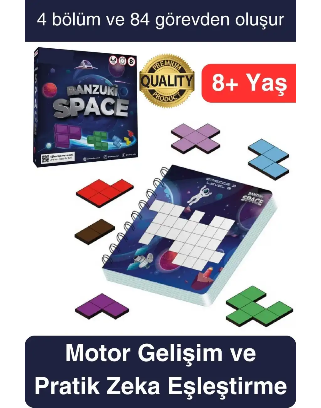 Premium Hayal Gücü Eşleştirme Beceri ve Zeka Geliştirici Banzuki Space Uzay Eğitici Akıl Oyun Seti