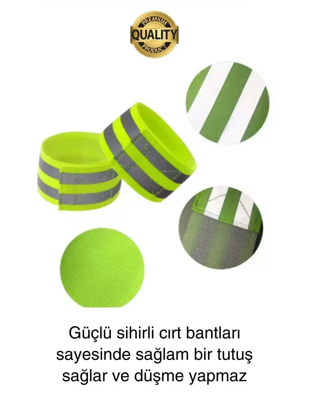 Yeşil Reflektör El Ayak Kol Bant Yansıtıcı Bandı İş Güvenliği Görünürlük Koşu Yürüyüş Bisiklet